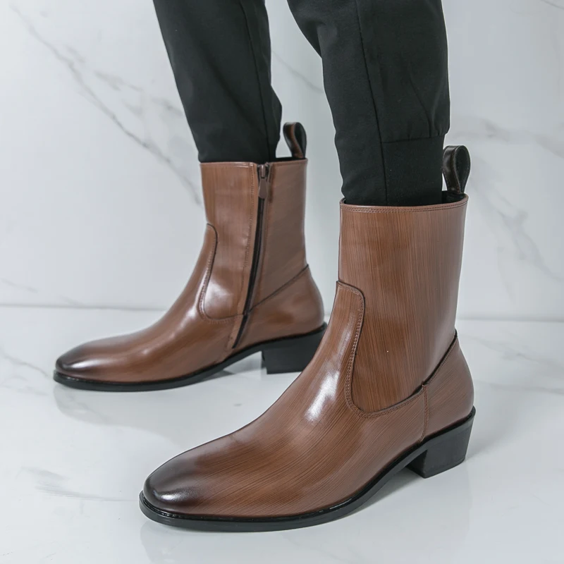 Men'S Shoes Business Casual - Klasik Rahat Bilek Botları Botas Moda