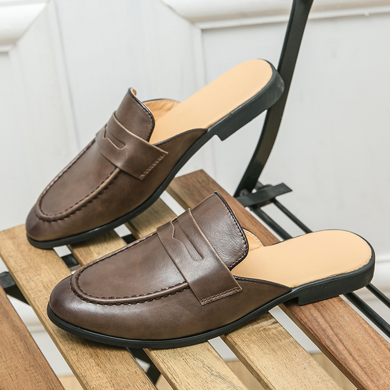Shoes Heels Men - Erkekler Modaya Uygun Yarım Topuklu Deri