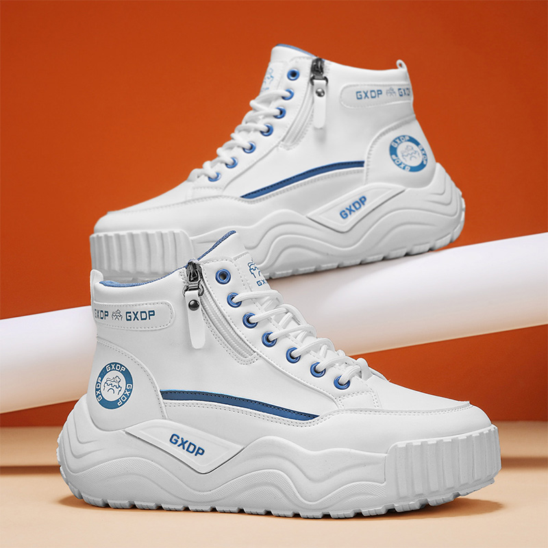Men'S Shoes To Increase Height - Yüksek Tabanlı Kaymaz Erkek Ayakkabıları Beyaz