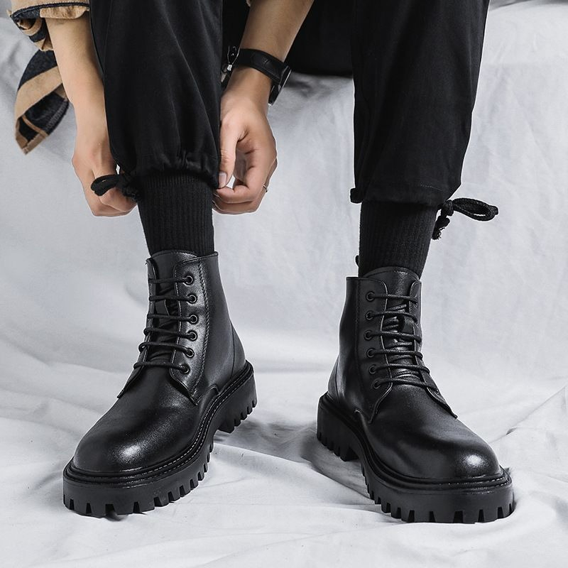 Erkek Yüksek Bilekli Deri Botl - Men'S Shoes To Increase Height incelemesi ve fiyatı