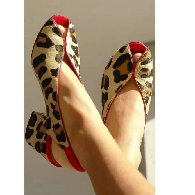 Leopar Desenli Peep Toe Slingb - Shoes Heels Men incelemesi ve fiyatı