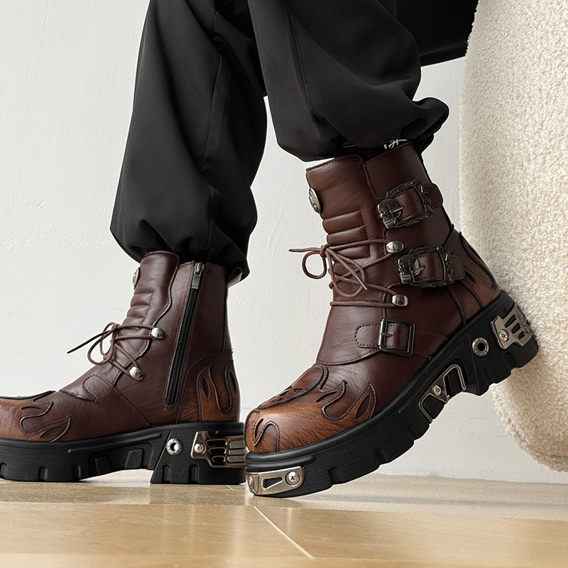 Punk Tarzı Retro Havalı Kafata - Men'S Shoes To Increase Height incelemesi ve fiyatı