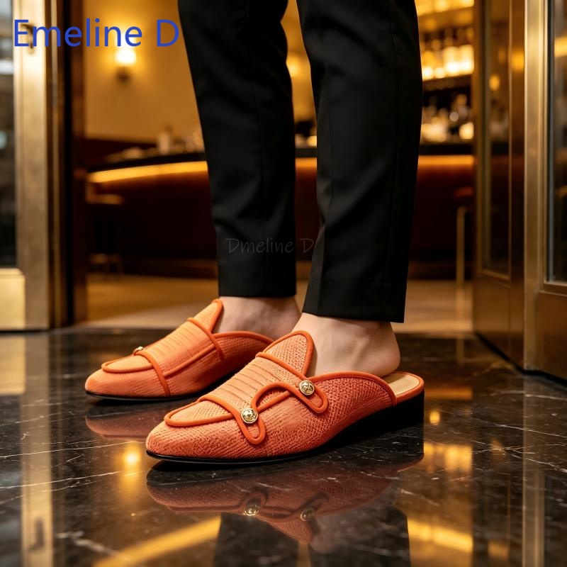 Dokuma Kumaş Sırtı Açık Loafer - Shoes Heels Men incelemesi ve fiyatı
